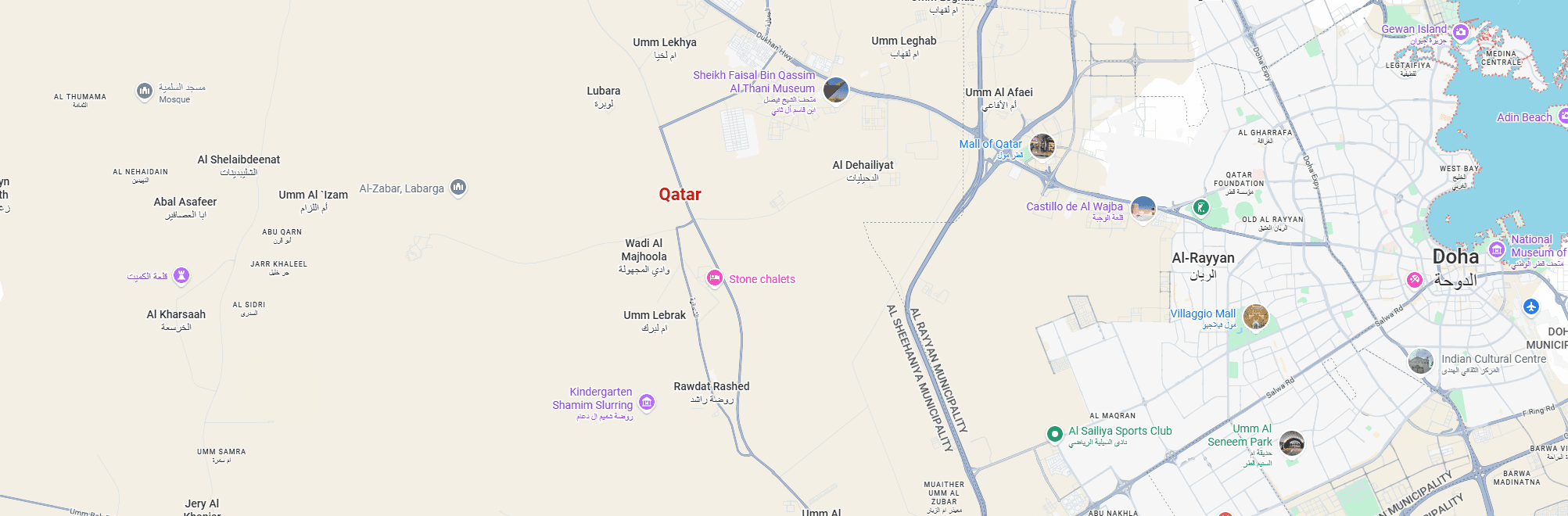 Map of Qatar